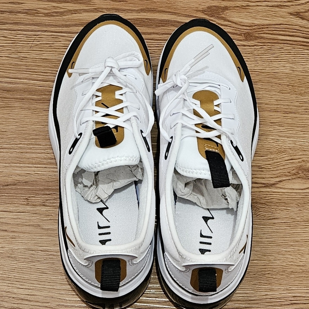 Nike White and Gold Low-Top Sneakers
